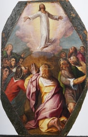 Circle of Francesco Curia (1538 - c.1610) Antique Italian Old Master Religious Portrait Oil Painting