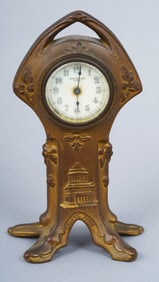 Antique Lux Clock Art Nouveau Design Mantel Clock