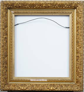 Antique American Gold Giltwood Oil Painting Frame: Antique American oil painting. Oil on canvas. Signed. Framed. Measuring 24 by 22 inches overall and 16.75 by 15 rabbet. Please see all images for condition. Size is measured and written on the back of