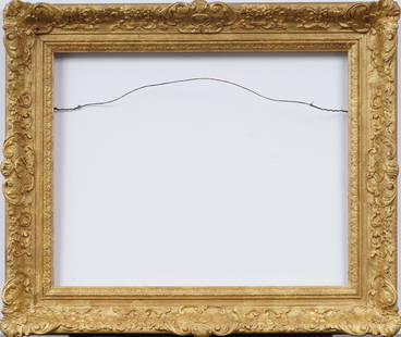 Antique American Gold Giltwood Impressionist Oil Painting Frame Fits 16 by 20 Inch Art: Antique American oil painting frame. Measuring 22 by 26 inches overall and rabbet 16.75 by 20.75. Please see all images for condition. Size is measured and written on the back of the painting. The fir