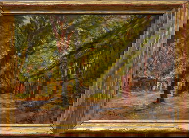 Important Finely Painted Signed Impressionist Landscape Framed Antique American Oil Painting (1 of 5)