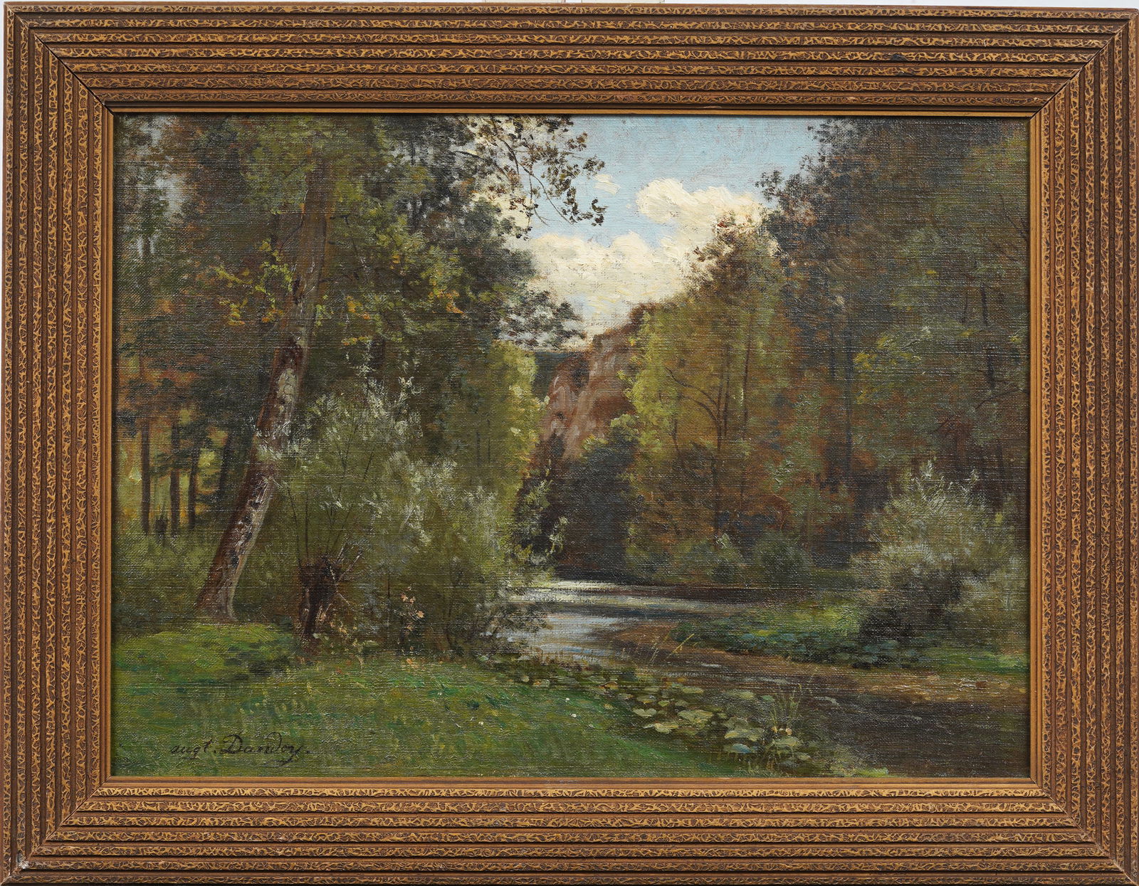 Auguste Dandoy (1839 - 1893) Signed French Impressionist Barbizon School Landscape Oil Painting