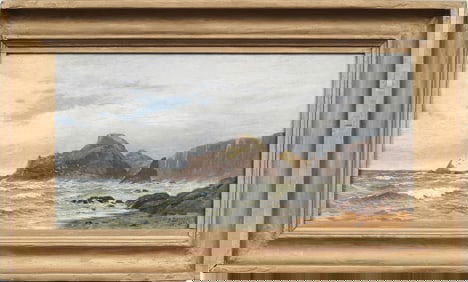 William Henry Borrow (1863 - 1901) Antique English Coastal Seascape Framed Original Oil Painting