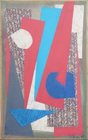 Antique American Abstract Expressionist Signed Mid Century Modern Original Oil Painting