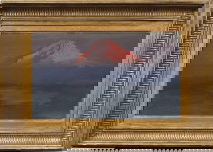 ATTR Frederic Edwin Church (1826 - 1900) Hudson River School "Chimborazo" Landscape Sketch: Antique Hudson River School landscape attributed to Frederic Edwin Church (1826 - 1900). Gouache on paperboard. Apparently unsigned. Framed. Provenance from Salander O'Reilly gallery and Heritage auct