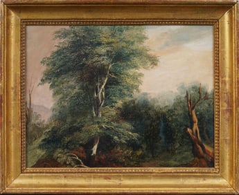 Antique French 19th Century Framed Landscape Oil Painting
