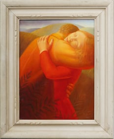 ATTR George Clair, Jr. Tooker (1920 - 2011) Antique American Modernist Surreal Figurative Painting