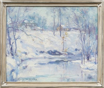 Harry DeMaine (1880 - 1952) Antique American Winter Impressionist Framed Original Oil Painting
