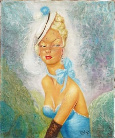Jean Gabriel Domergue (1889 - 1962) Antique Paris French Modern Beautiful Blond Woman Portrait