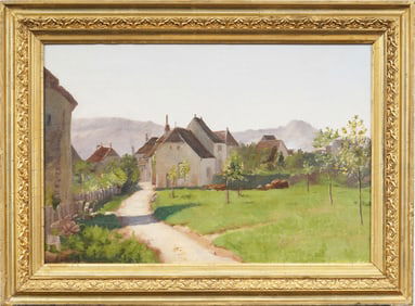 Antique Signed French Impressionist Nicely Framed Landscape Oil Painting