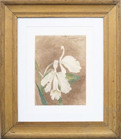 Antique American Signed 19th Century Flower Still Life Framed Painting