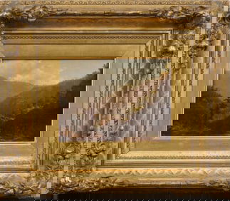 Important 1st Tier Antique American Hudson River School Landscape Framed Original Oil Painting