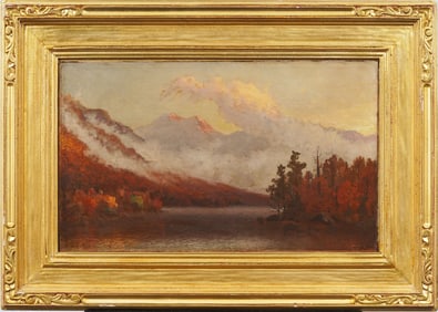 ATTR George W. Waters (1832 - 1912) Antique American Fall Landscape Hudson River School Oil Painting