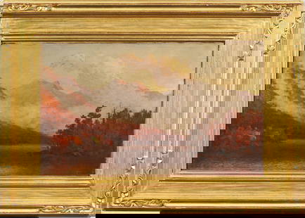 ATTR George W. Waters (1832 - 1912) Antique American Fall Landscape Hudson River School Oil Painting: Antique American landscape oil painting attributed to George W. Waters (1832 - 1912). Oil on canvas. No signature found. Framed. Measuring: 20 by 28 inches overall, and 12 by 20 painting alone. Please