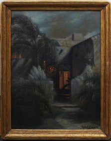 William Haskell Coffin (1877 - 1941) Antique American Nocturnal St Augustine Florida Framed Painting
