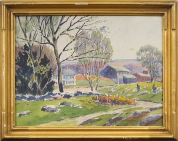 Charles Gordon Harris (1891-1963) Antique American Impressionist Landscape Original Painting