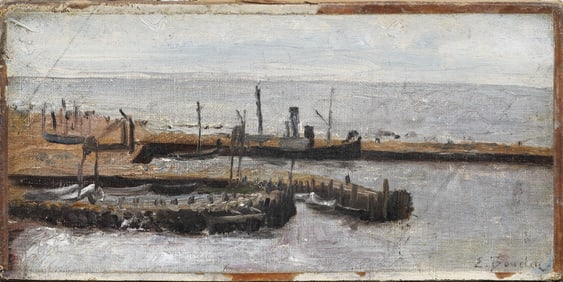 Eugene Louis Boudin (1824 - 1898) Antique French Signed Beach Scene Seascape Painting