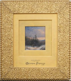 George Henry Durrie (1820 - 1863) Antique American Hudson River School Winter Landscape Oil Painting