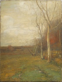 John Francis Murphy (1853 - 1921) Antique American Tonalist Landscape Signed 1905 Oil Painting