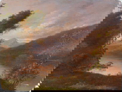 Thomas Doughty (1793 - 1856) Antique American Hudson River School River Original Oil Painting: Antique American Hudson River school oil painting by Thomas Doughty (1793 - 1856). Oil on board. Measuring: 12.5 by 16.75 inches overall. Please see all images for condition. Size is measured and writ