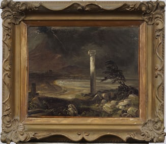 Circa of J. M. W. Turner (1775 - 1851) Antique English Stormy Seascape Framed Oil Painting