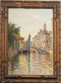 Bernardo Hay (1864-1931) Antique English Impressionist Venice Italy Framed Luminous Oil Painting