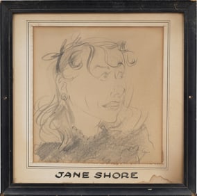 Franz Josef Kline (1910-1962) Historic Minetta Tavern Caricature Old New York Historical Drawing