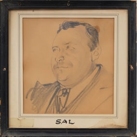 Franz Josef Kline (1910-1962) Historic Minetta Tavern Caricature Old New York Historical Drawing