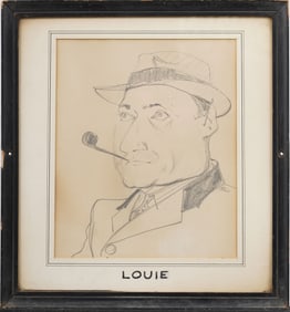 Franz Josef Kline (1910-1962) Historic Minetta Tavern Caricature Old New York Historical Drawing