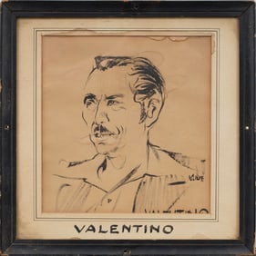 Franz Josef Kline (1910-1962) Historic Minetta Tavern Caricature Old New York Historical Drawing