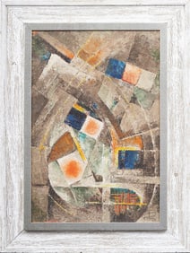 Richard Rychtarik Constructivist 1940 Framed Cubist Abstract Signed Original Oil Painting