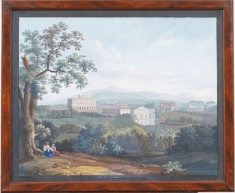 Antique Italian Old Master Signed Landscape Heydenryk Frame Painting