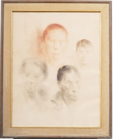 Marvin Cherney (1925 - 1966) Antique American Modernist Portrait Studies Original Painting