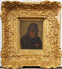 Circle of Adriaen Brouwer (1605 - 1638) Antique Belgian Old Master Male Portrait Framed Painting