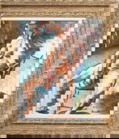 Joseph Fanelli Signed American Contemporary Male Nude Interior Portrait Heydenryk Frame Painting