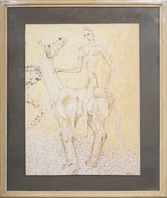 Manolo Pascual (1902 - 1983) Antique Spanish American Modernist Abstract Figure Painting