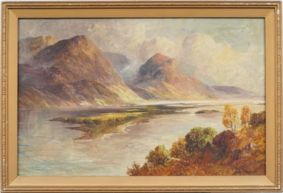 John Barnett Signed English Landscape Framed Oil Painting
