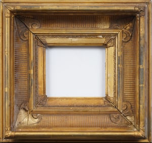 Wide Gold Fluted Cove Giltwood Oil Painting Frame