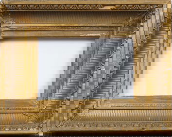 Antique American Gold Giltwood Hudson River School Fluted Cove Oil Painting Frame