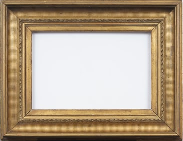 Antique Large American Fluted Cove Gold Giltwood Oil Painting Frame