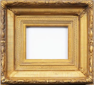 Antique Museum Quality Gold Giltwood Fluted Cove Hudson River School Frame 8x10