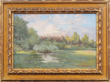Nelius Gronland (1859 - 1918) Antique German Landscape Framed Signed Original Oil Painting