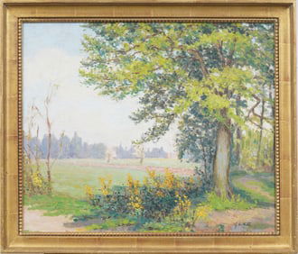 George De Nattes (1886-1968) Signed Antique French Impressionist Landscape Original Oil Painting
