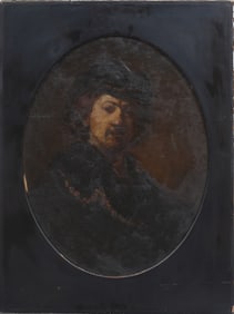 Antique European Male Portrait After Rembrandt