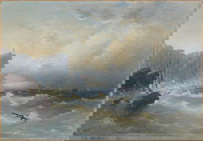 Finely Painted 19th Century Large Powerful Seascape Oil Painting Circle Ivan Aivazovsky (1817-1900)