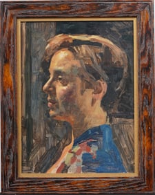 Helena Adele Dunlap (1876 - 1955) Antique American Modernist Woman Portrait Framed Oil Painting