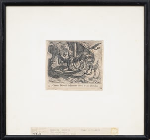 Antonio Tempesta "Metamorphosen" Antique Italian 1606 Framed Etching