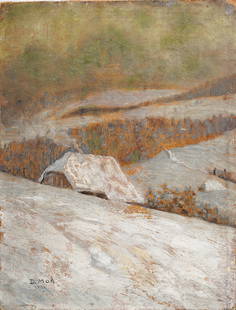 Antique American or Canadian Signed 1921 Winter Snow Mountain Landscape Original Oil Painting: Antique American or Canadian winter landscape oil painting . Oil on board. Signed. Measuring: 13 by 10 inches overall. Please see all images for condition. Size is measured and written on the back of