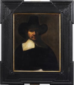 Finely Framed Antique Dutch Male Portrait Original Oil Painting