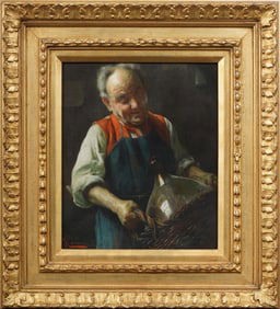 Pompeo Massani (1850 - 1920) Antique Italian Realist Chianti Vintner Portrait Original Oil Painting